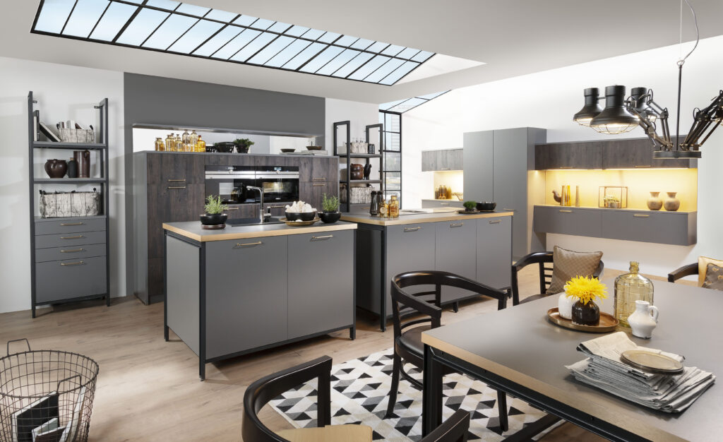 dark grey matte kitchen cabinets