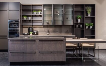 modern dark grey kitchen cabinets